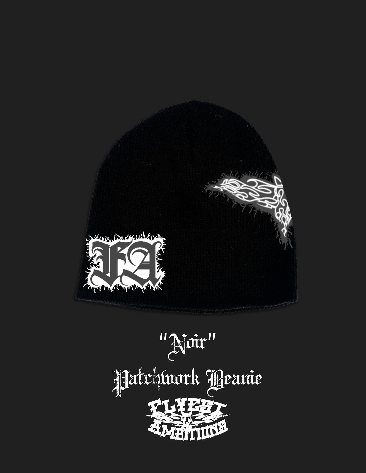 Noir Patchwork Beanie