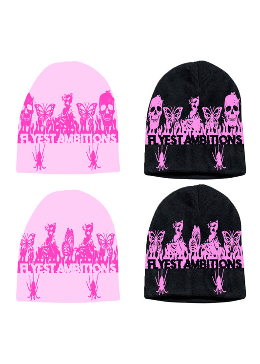 Homage to Ambition Pink-Black Beanie