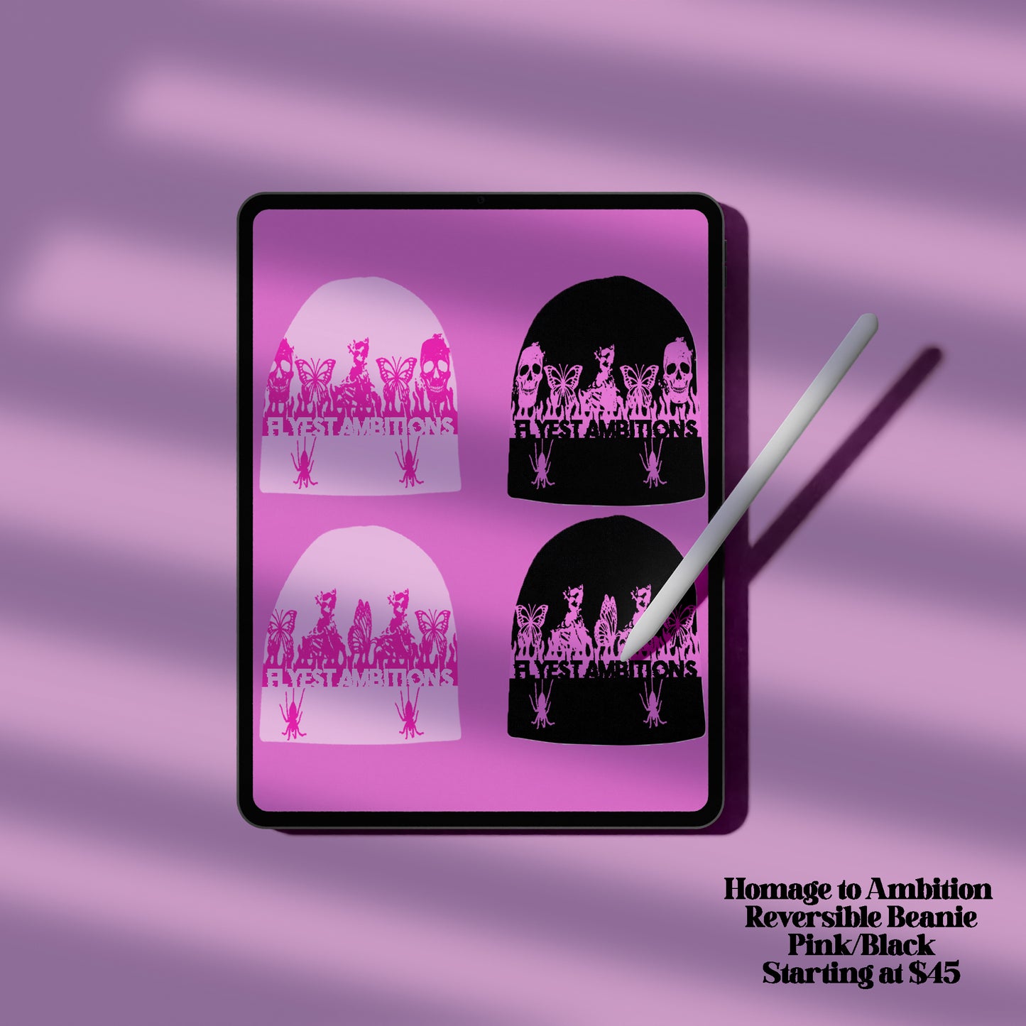 Homage to Ambition Pink-Black Beanie