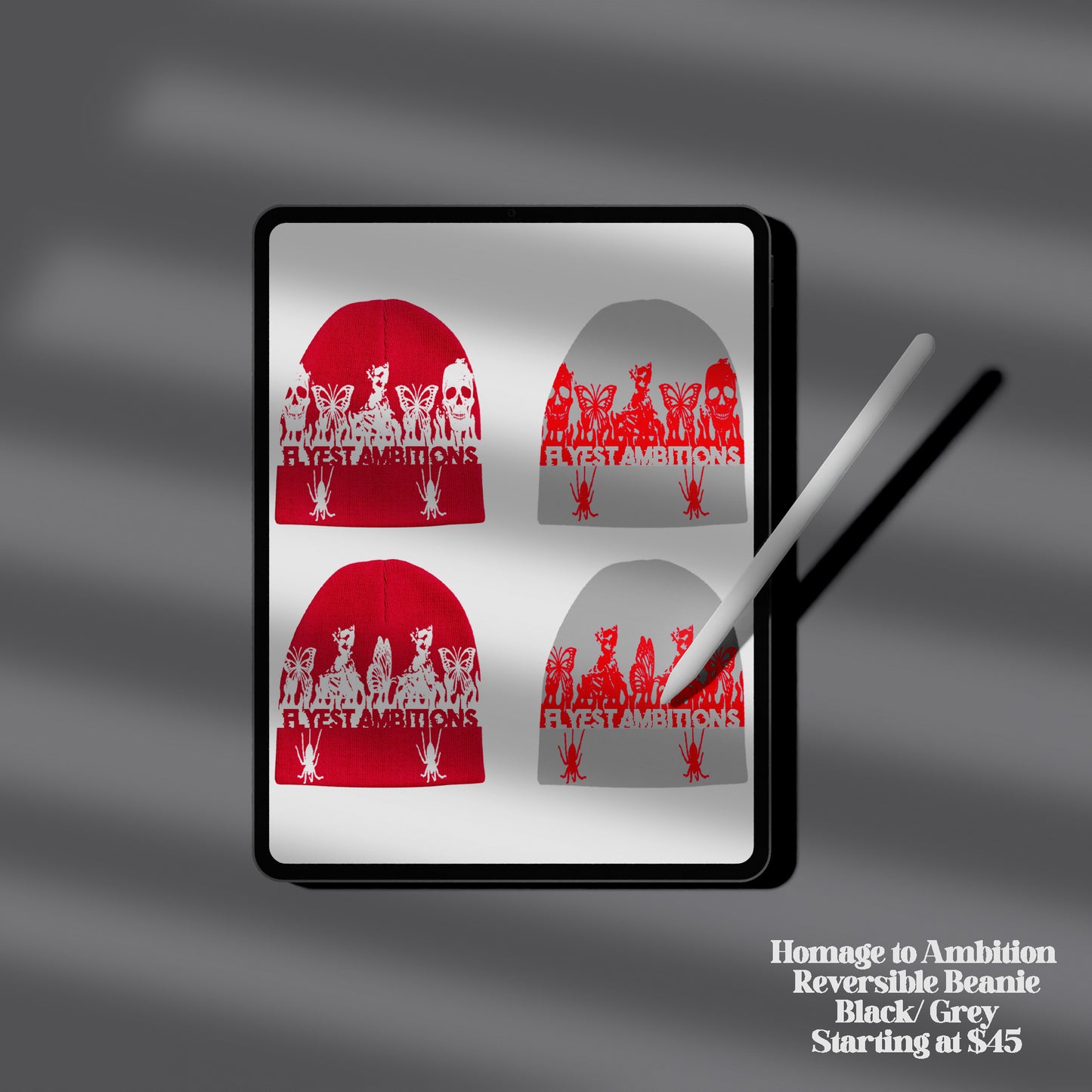 Homage to Ambition Red-Grey Beanie